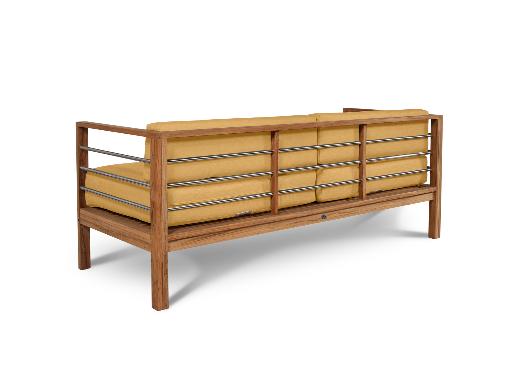 SoHo Teak Dupione Cornsilk Outdoor Sofa with Sunbrella® Cushion - Ornate Home