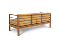 SoHo Teak Dupione Cornsilk Outdoor Sofa with Sunbrella® Cushion - Ornate Home