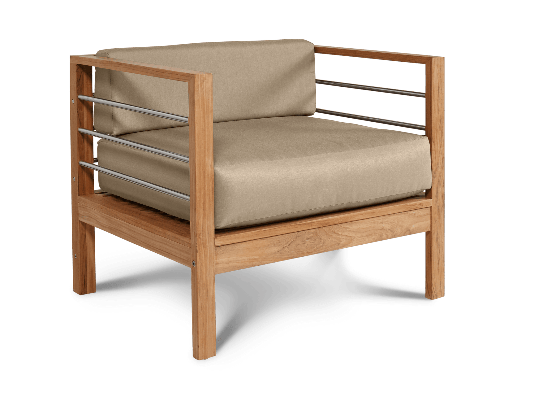 SoHo Teak Fawn Outdoor Club Chair with Sunbrella® Cushion - Ornate Home