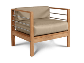SoHo Teak Fawn Outdoor Club Chair with Sunbrella® Cushion - Ornate Home