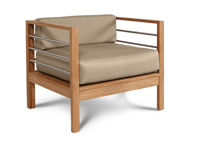 SoHo Teak Fawn Outdoor Club Chair with Sunbrella® Cushion - Ornate Home
