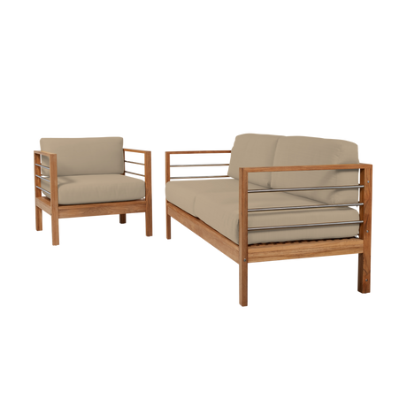 SoHo Teak Fawn Outdoor Club Chair with Sunbrella® Cushion - Ornate Home