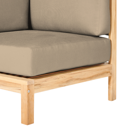 SoHo Teak Fawn Outdoor Sectional Corner with Sunbrella® Cushion - Ornate Home