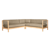 SoHo Teak Fawn Outdoor Sectional Corner with Sunbrella® Cushion - Ornate Home