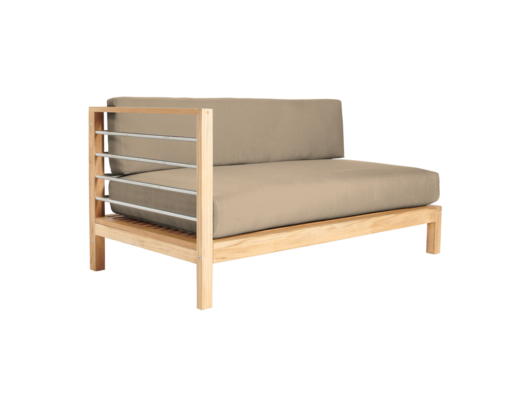 SoHo Teak Fawn Outdoor Sectional Left Sofa with Sunbrella® Cushion - Ornate Home