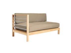 SoHo Teak Fawn Outdoor Sectional Left Sofa with Sunbrella® Cushion - Ornate Home