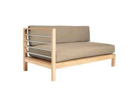 SoHo Teak Fawn Outdoor Sectional Left Sofa with Sunbrella® Cushion - Ornate Home