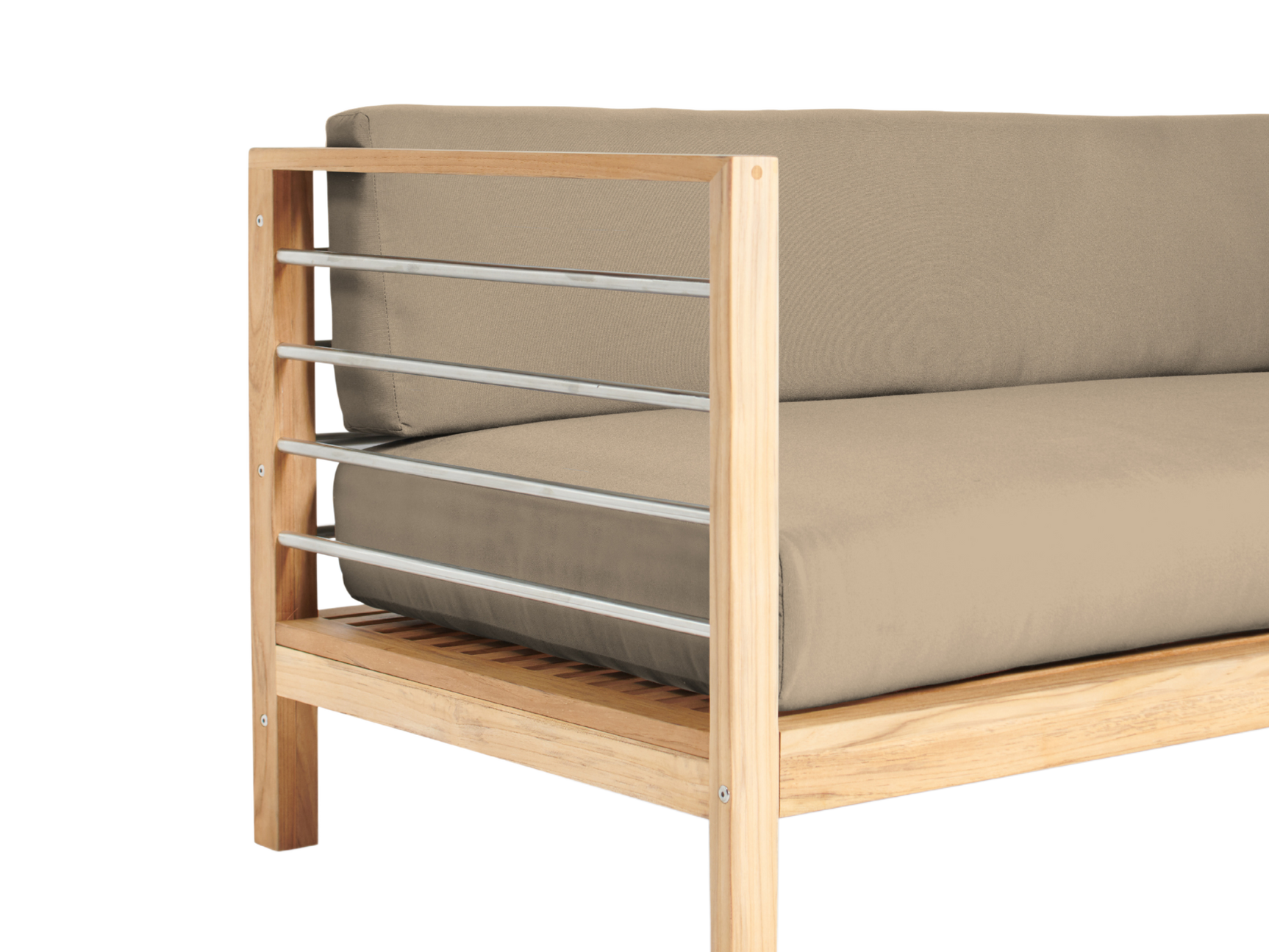 SoHo Teak Fawn Outdoor Sectional Left Sofa with Sunbrella® Cushion - Ornate Home