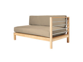 SoHo Teak Fawn Outdoor Sectional Right Sofa with Sunbrella® Cushion - Ornate Home