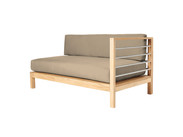 SoHo Teak Fawn Outdoor Sectional Right Sofa with Sunbrella® Cushion - Ornate Home