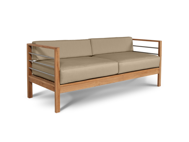 SoHo Teak Fawn Outdoor Sofa with Sunbrella® Cushion - Ornate Home