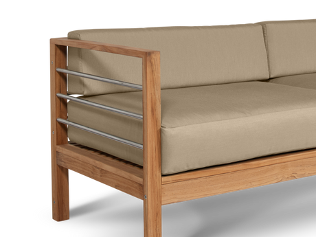 SoHo Teak Fawn Outdoor Sofa with Sunbrella® Cushion - Ornate Home