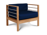 SoHo Teak Navy Outdoor Club Chair with Sunbrella® Cushion - Ornate Home