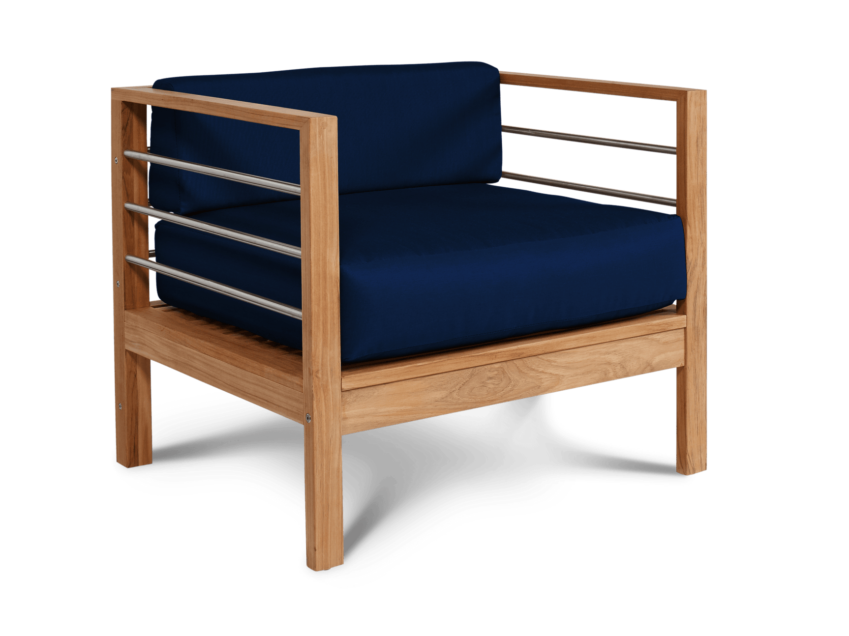 SoHo Teak Navy Outdoor Club Chair with Sunbrella® Cushion - Ornate Home