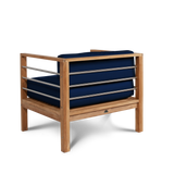 SoHo Teak Navy Outdoor Club Chair with Sunbrella® Cushion - Ornate Home