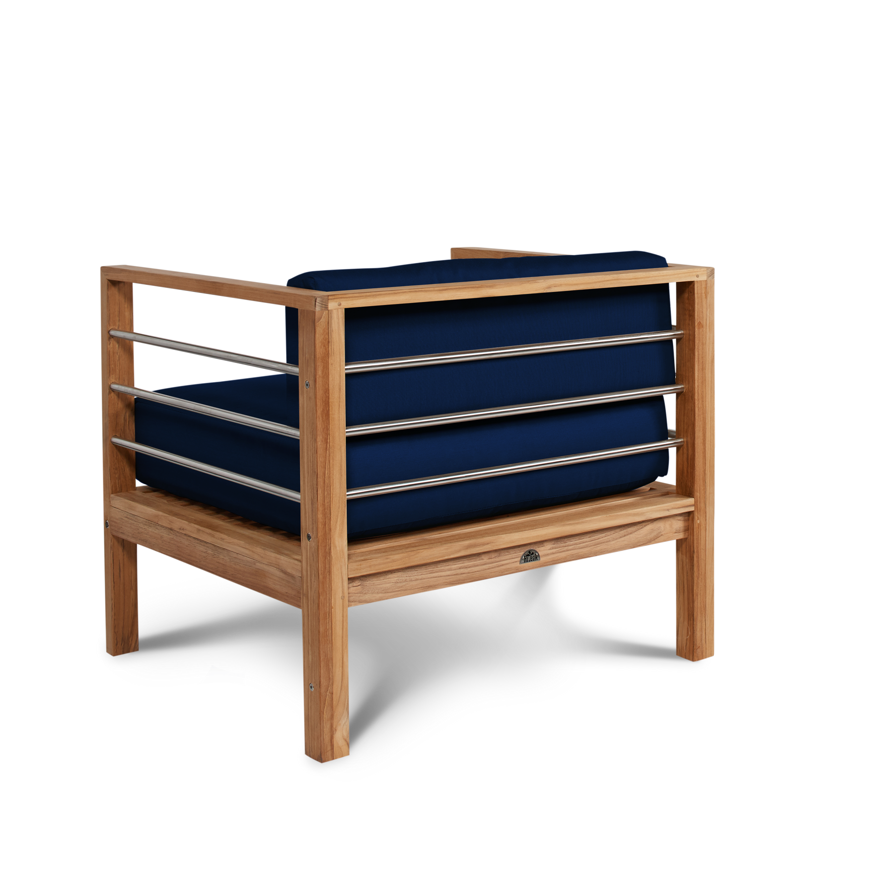 SoHo Teak Navy Outdoor Club Chair with Sunbrella® Cushion - Ornate Home