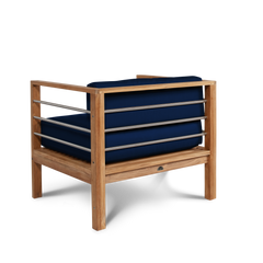 SoHo Teak Navy Outdoor Club Chair with Sunbrella® Cushion - Ornate Home