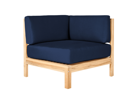 SoHo Teak Navy Outdoor Sectional Corner with Sunbrella® Cushion - Ornate Home