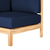 SoHo Teak Navy Outdoor Sectional Corner with Sunbrella® Cushion - Ornate Home