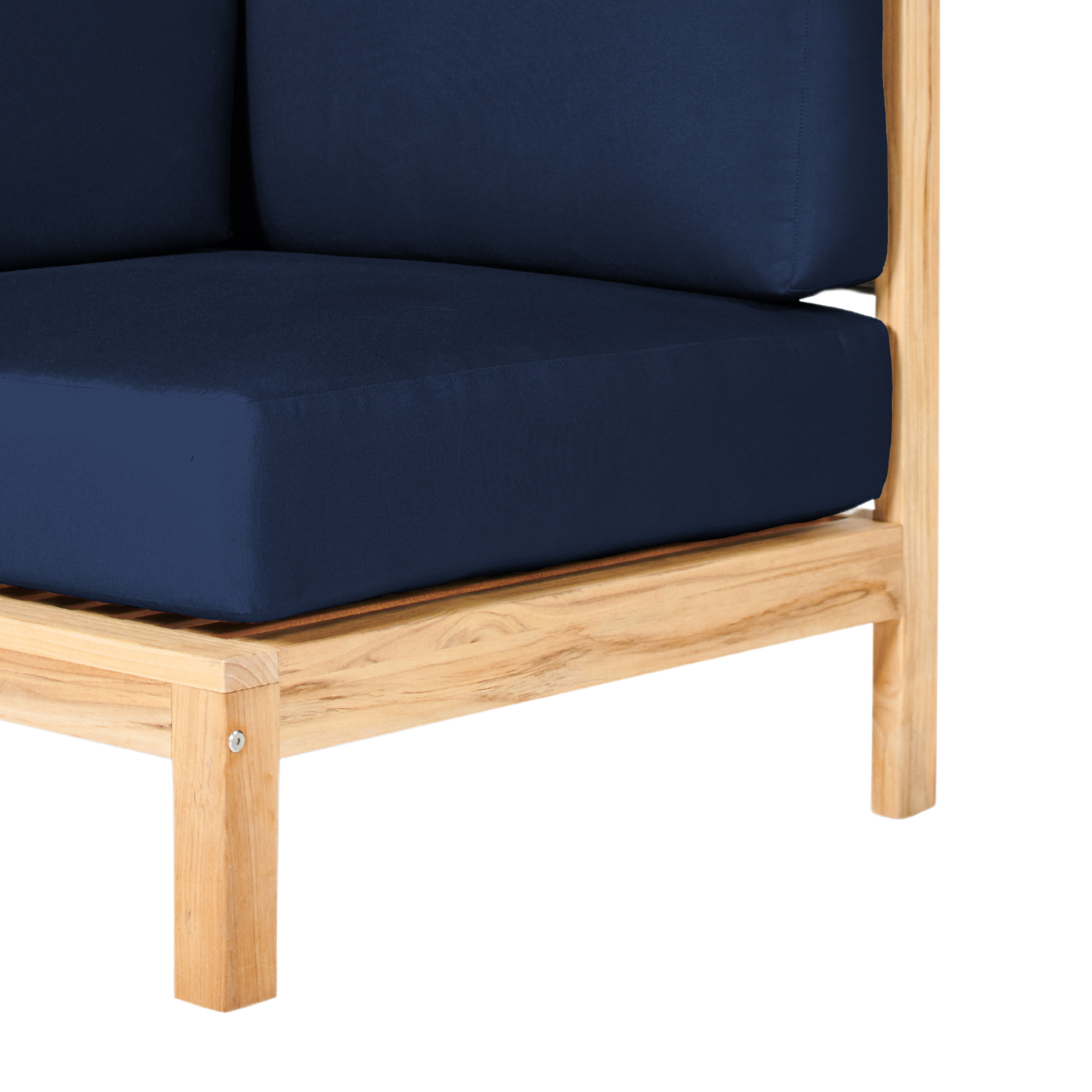 SoHo Teak Navy Outdoor Sectional Corner with Sunbrella® Cushion - Ornate Home