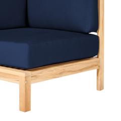 SoHo Teak Navy Outdoor Sectional Corner with Sunbrella® Cushion - Ornate Home