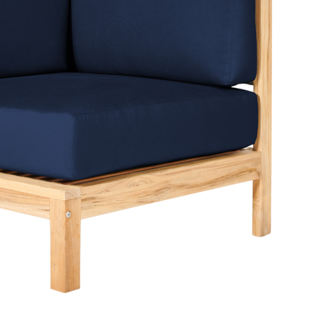 SoHo Teak Navy Outdoor Sectional Corner with Sunbrella® Cushion - Ornate Home