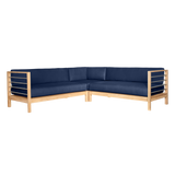 SoHo Teak Navy Outdoor Sectional Corner with Sunbrella® Cushion - Ornate Home