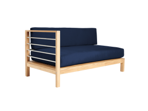 SoHo Teak Navy Outdoor Sectional Left Sofa with Sunbrella® Cushion - Ornate Home