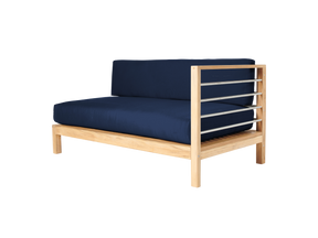 SoHo Teak Navy Outdoor Sectional Right Sofa with Sunbrella® Cushion - Ornate Home