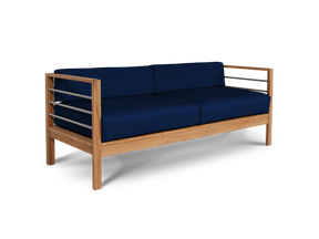 SoHo Teak Navy Outdoor Sofa with Sunbrella® Cushion - Ornate Home
