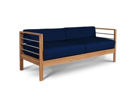 SoHo Teak Navy Outdoor Sofa with Sunbrella® Cushion - Ornate Home