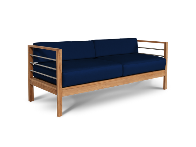 SoHo Teak Navy Outdoor Sofa with Sunbrella® Cushion - Ornate Home