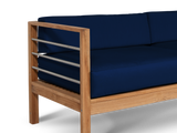 SoHo Teak Navy Outdoor Sofa with Sunbrella® Cushion - Ornate Home