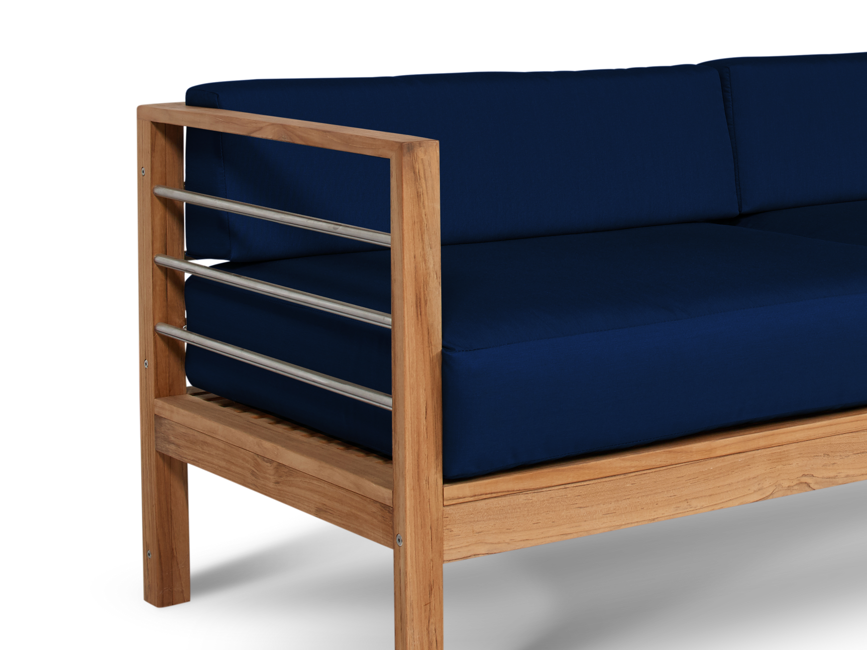 SoHo Teak Navy Outdoor Sofa with Sunbrella® Cushion - Ornate Home