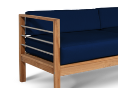 SoHo Teak Navy Outdoor Sofa with Sunbrella® Cushion - Ornate Home