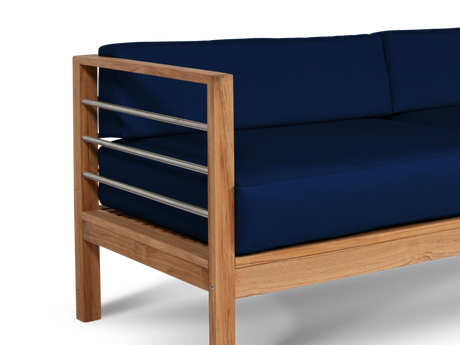 SoHo Teak Navy Outdoor Sofa with Sunbrella® Cushion - Ornate Home