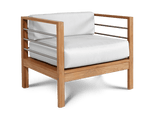 SoHo Teak White Outdoor Club Chair with Sunbrella® Cushion - Ornate Home