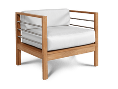 SoHo Teak White Outdoor Club Chair with Sunbrella® Cushion - Ornate Home