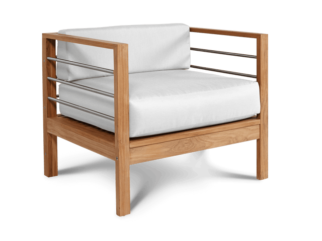 SoHo Teak White Outdoor Club Chair with Sunbrella® Cushion - Ornate Home