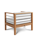 SoHo Teak White Outdoor Club Chair with Sunbrella® Cushion - Ornate Home