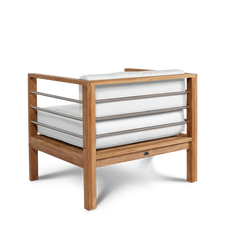 SoHo Teak White Outdoor Club Chair with Sunbrella® Cushion - Ornate Home