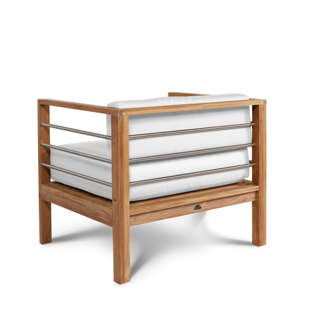 SoHo Teak White Outdoor Club Chair with Sunbrella® Cushion - Ornate Home