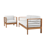 SoHo Teak White Outdoor Club Chair with Sunbrella® Cushion - Ornate Home