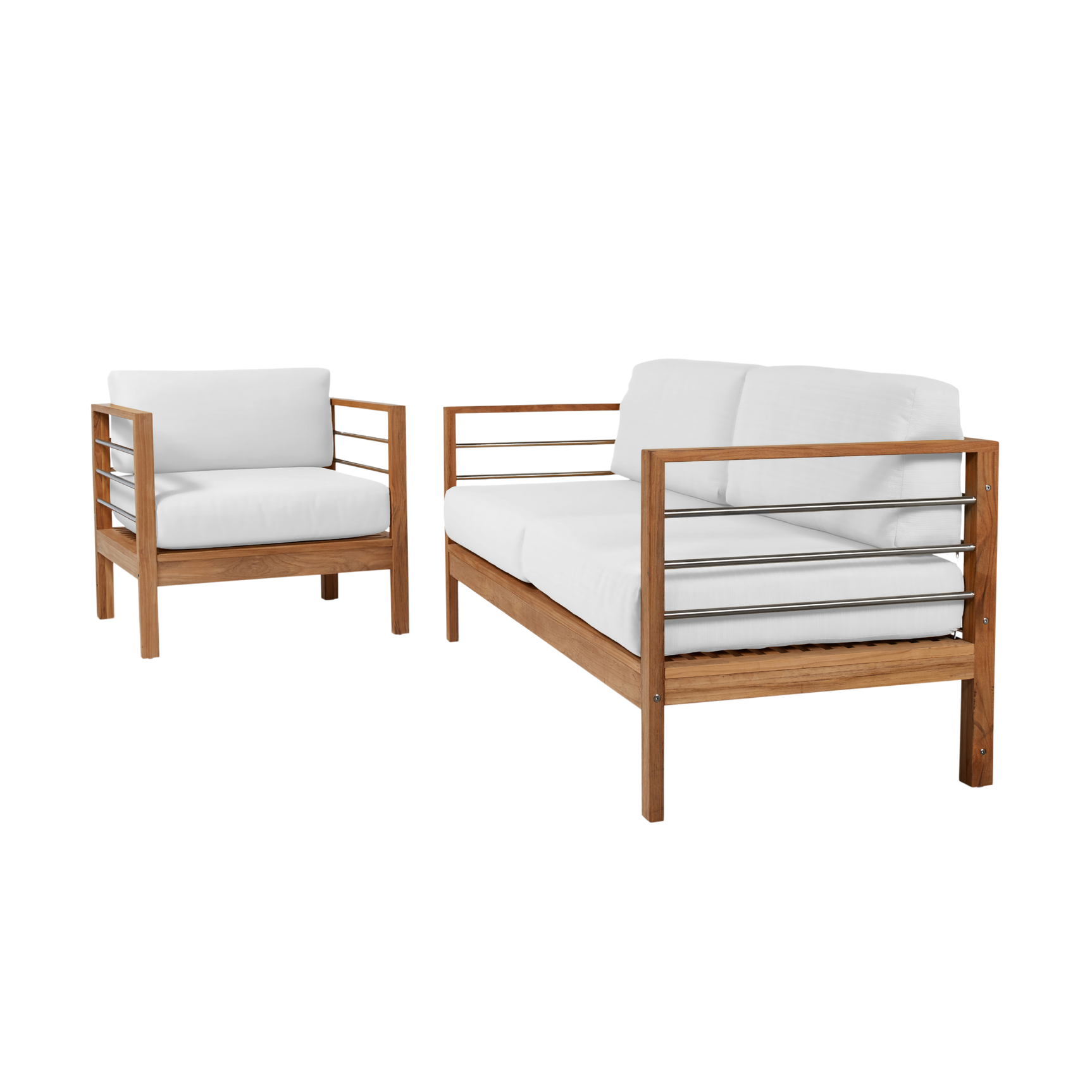 SoHo Teak White Outdoor Club Chair with Sunbrella® Cushion - Ornate Home