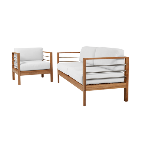 SoHo Teak White Outdoor Club Chair with Sunbrella® Cushion - Ornate Home