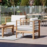 SoHo Teak White Outdoor Club Chair with Sunbrella® Cushion - Ornate Home