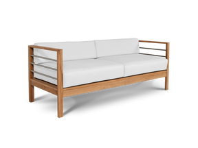 SoHo Teak White Outdoor Sofa with Sunbrella® Cushion - Ornate Home