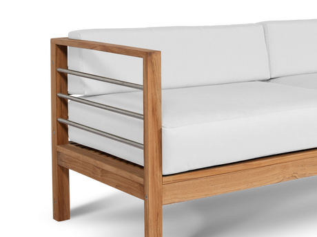 SoHo Teak White Outdoor Sofa with Sunbrella® Cushion - Ornate Home