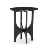 Sobi Matte Black Textured Round Metal Accent Table - Ornate Home