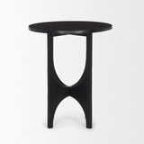 Sobi Matte Black Textured Round Metal Accent Table - Ornate Home